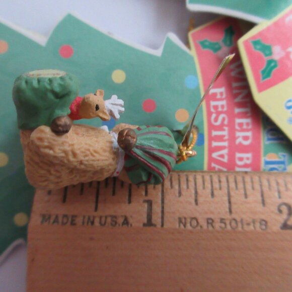 5 Cherished Teddies Enesco Winter Festival Miniature Christmas Ornament NWT 1997 - Picture 9 of 11